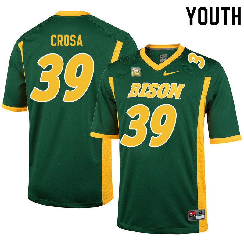 Youth #39 Griffin Crosa North Dakota State Bison College Football Jerseys Sale-Green - Click Image to Close